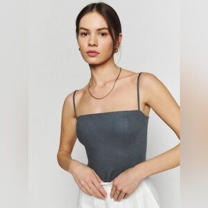 NWT Reformation Overland Linen Top Size 6 Slate